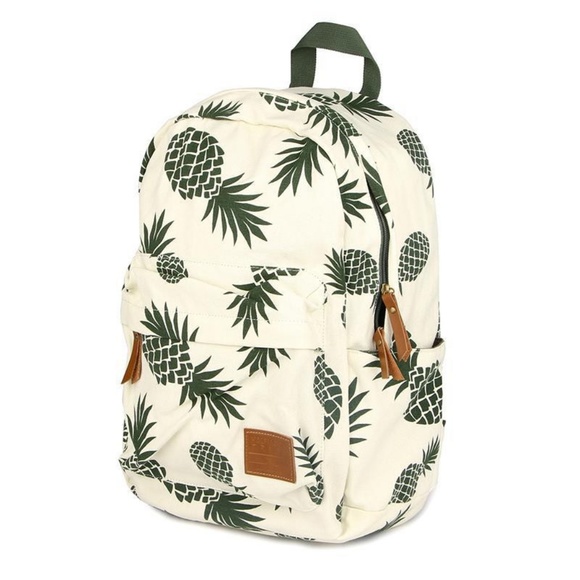 HALFMOON Tribe Handbags - Vintage Canvas Pineapple Print Backpack